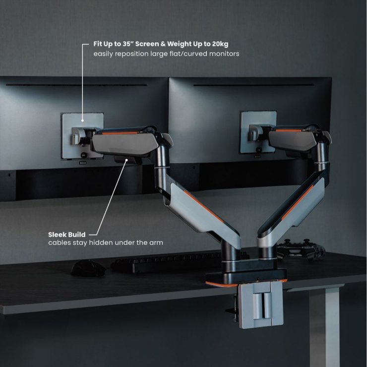 Imagine Suport masa pentru 2 monitoare 17"-35" max.20kg, Roline 17.03.1109