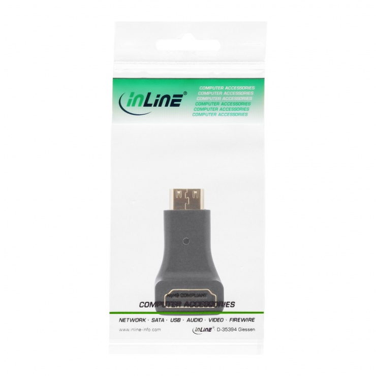 Imagine Adaptor mini HDMI-C la HDMI-A T-M unghi, InLine 17690K