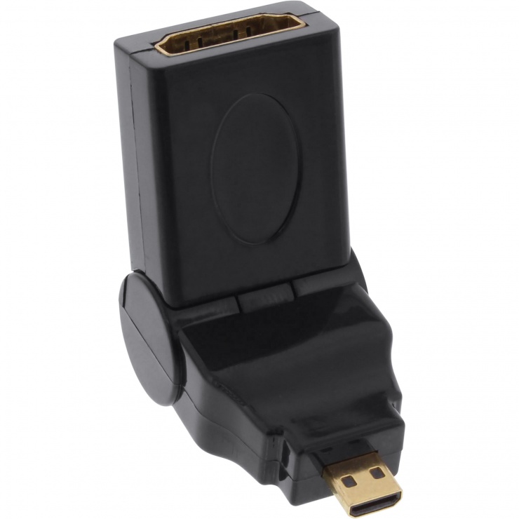 Imagine Adaptor rotativ micro HDMI-D la HDMI-A T-M, InLine 17690L