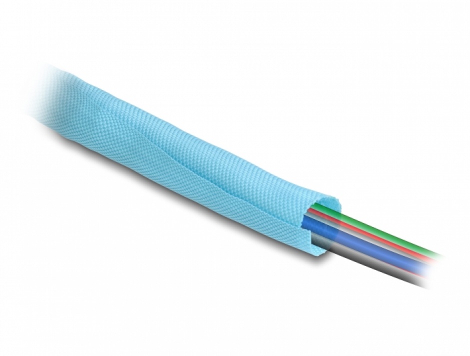 Imagine Organizator cabluri cu auto-inchidere/rezistent la caldura 5m x 25mm Albastru, Delock 20883