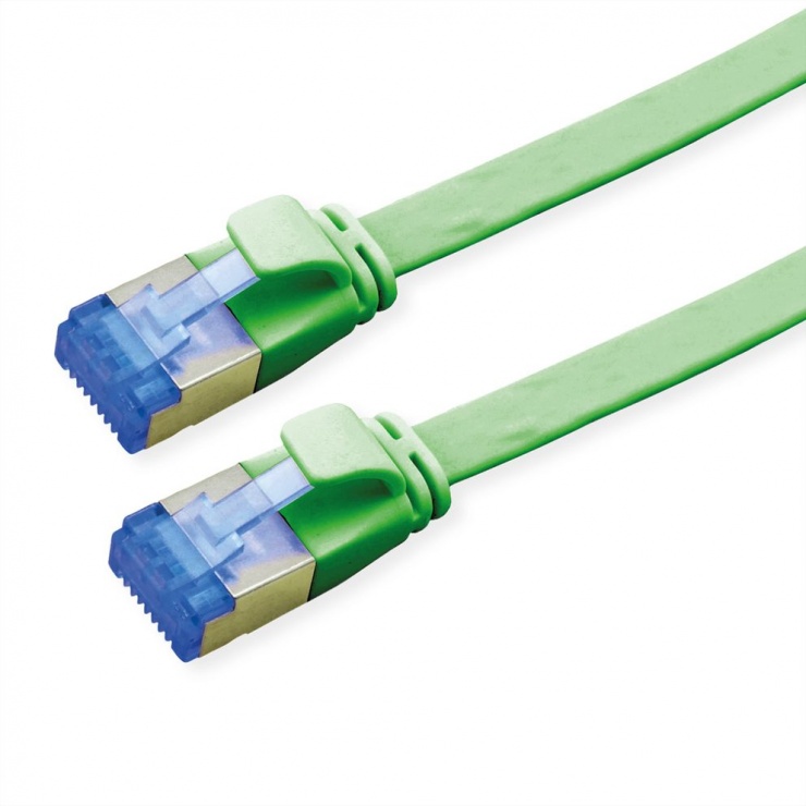 Imagine Cablu de retea RJ45 extra flat FTP cat.6A 0.5m Verde, Value 21.99.2140