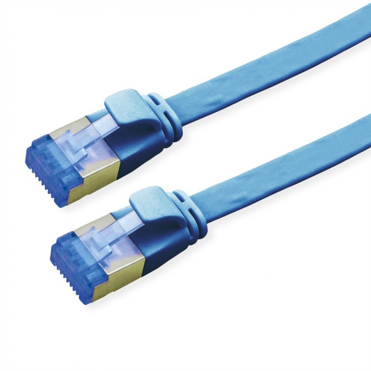 Imagine Cablu de retea RJ45 extra flat FTP cat.6A 3m Albastru, Value 21.99.2153