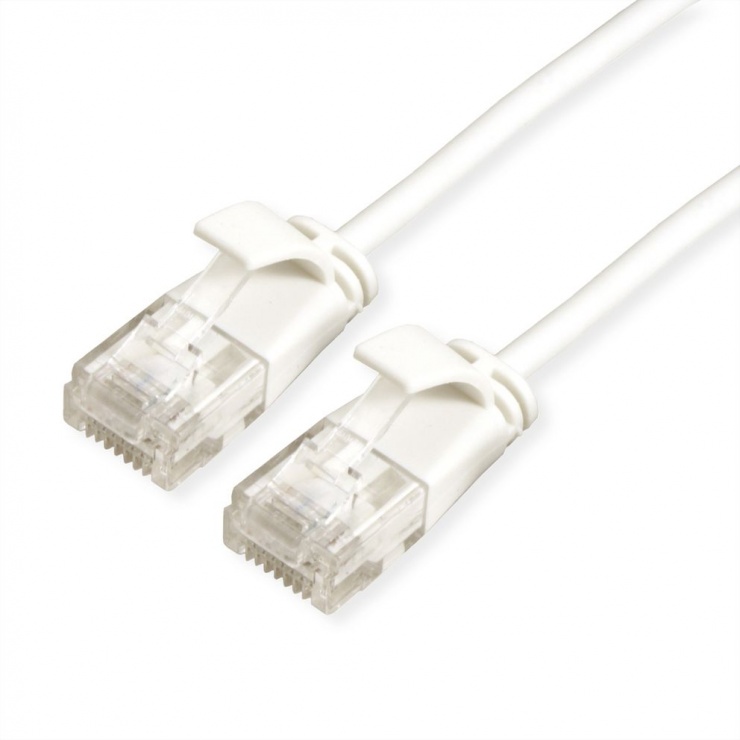 Imagine Cablu de retea RJ45 MYCON Slim UTP Cat.6A LSOH 0.3m Alb, CON0979