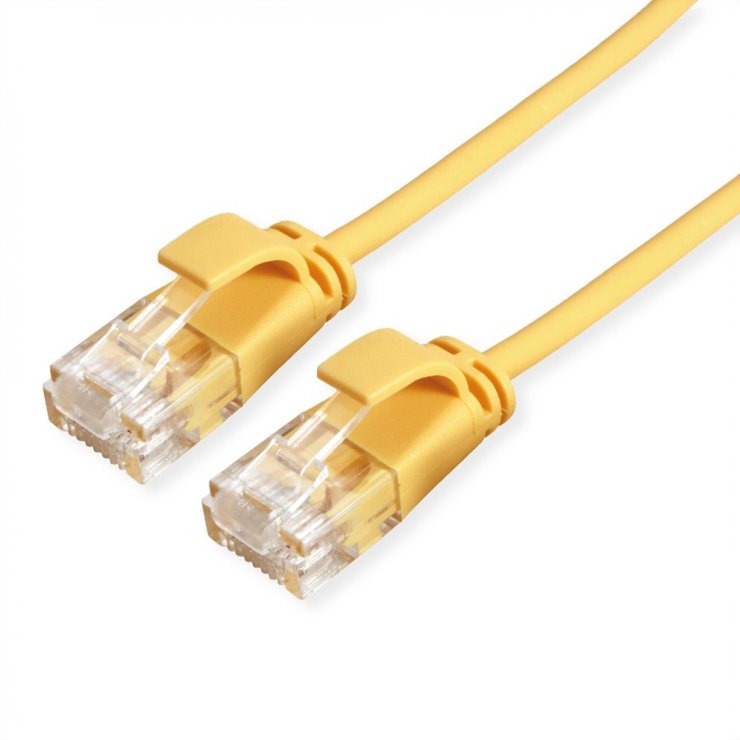 Imagine Cablu de retea RJ45 MYCON Slim UTP Cat.6A LSOH 0.3m Galben, CON3921
