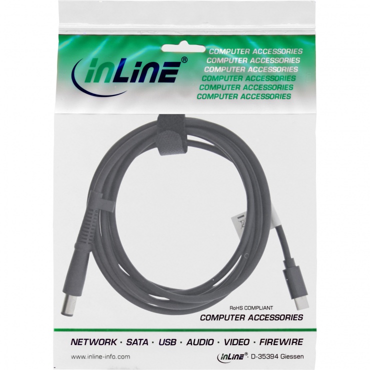 Imagine Cablu de alimentare USB Type-C la DC 7.4/5.0/0.6mm HP 3.25A 2m, Inline IL26673