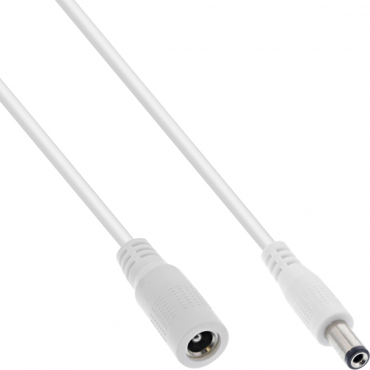 Imagine Cablu prelungitor de alimentare DC 5.5x2.5mm T-M 1m Alb, InLine IL26901F