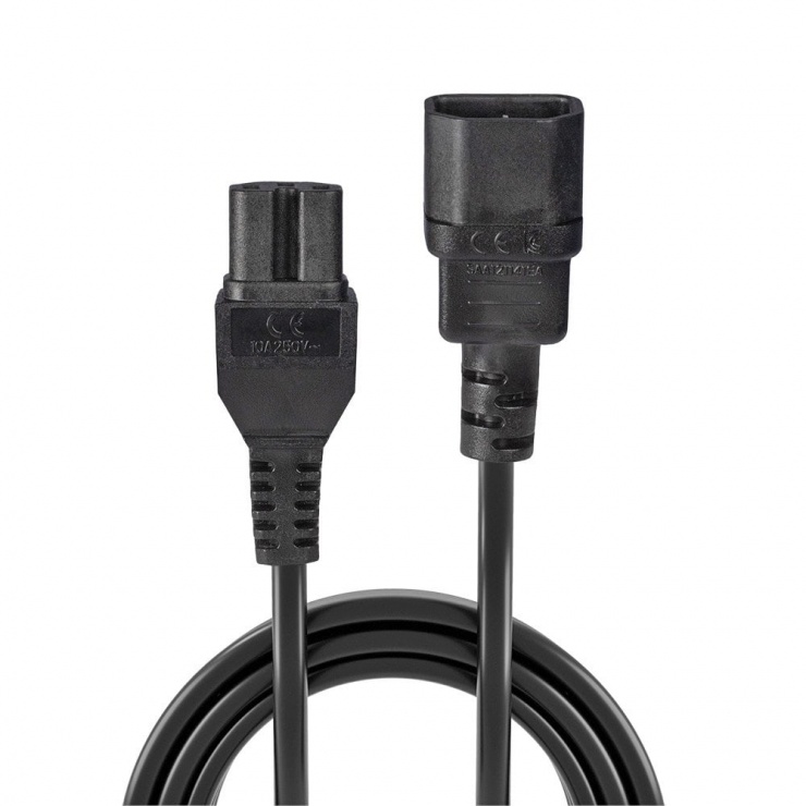 Imagine Cablu alimentare IEC C14 la IEC C15 'Hot Condition' 2m, Lindy L30314