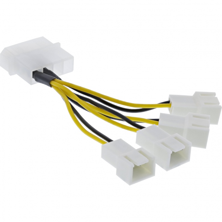Imagine Cablu de alimentare Molex la 4 x ventilator 3 pini, InLine 33341A