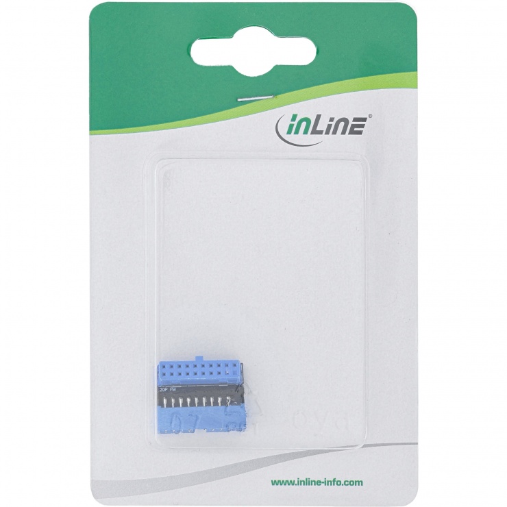 Imagine Adaptor pin header USB 3.0 T-M unghi 90 grade sus, Inline IL33448O