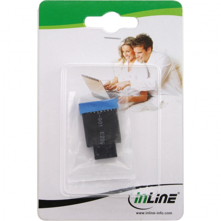 Imagine Adaptor pin header USB 2.0 la pin header 19 pini 3.0 M-T, InLine 33449K