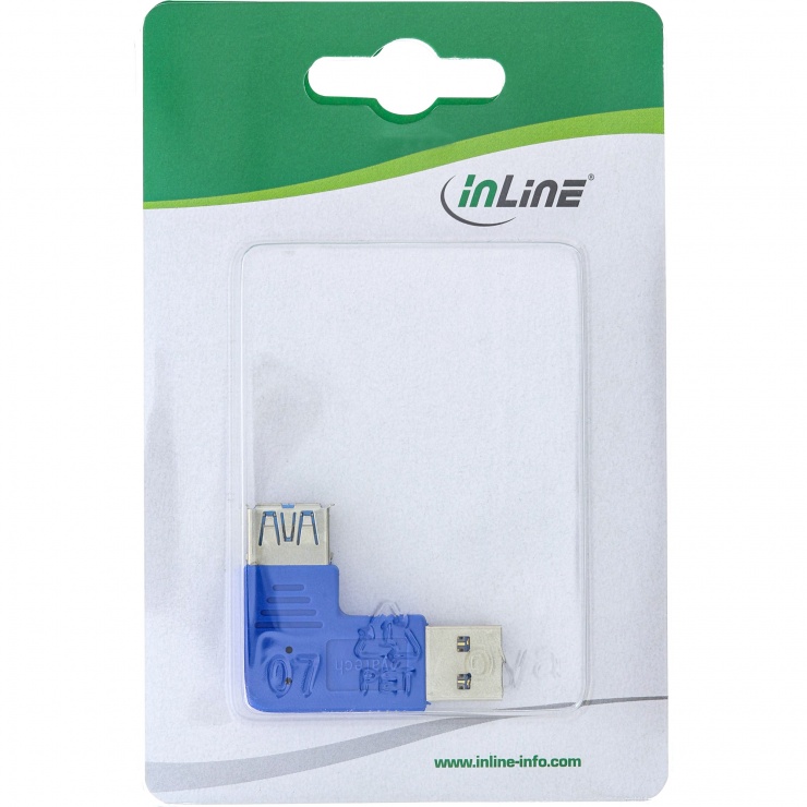 Imagine Adaptor USB 3.0 tip A T-M unghi 90 grade, InLine IL35300M