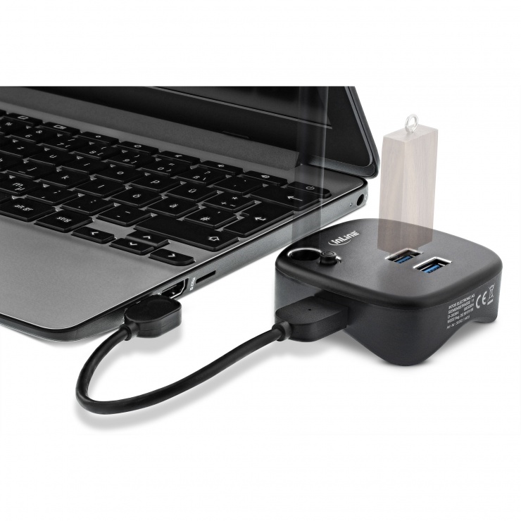 Imagine HUB USB 3.0-A la 2 x USB-A/ Gigabit LAN/Card reader, InLine IL35392