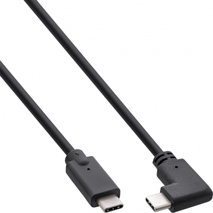 Imagine Cablu USB 3.2 Gen2 type C drept/unghi 90 grade T-T 1.5m, InLine IL35704W
