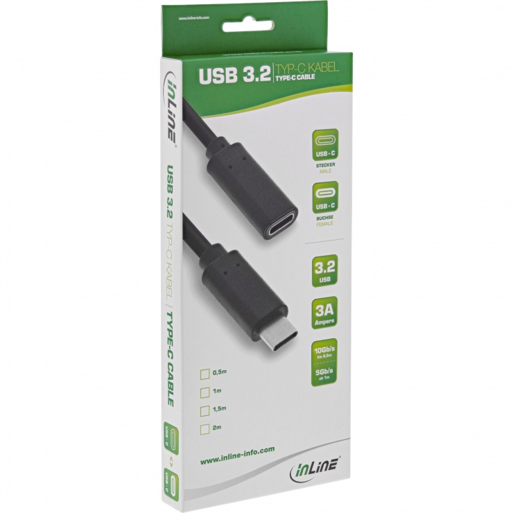 Imagine Cablu prelungitor USB 3.2 type C T-M 3A 1m, Inline IL35771