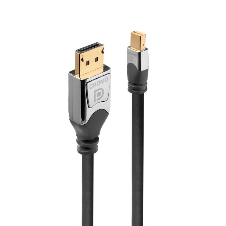 Imagine Cablu Mini Displayport la Displayport CROMO T-T v1.2 0.5m, Lindy L36310