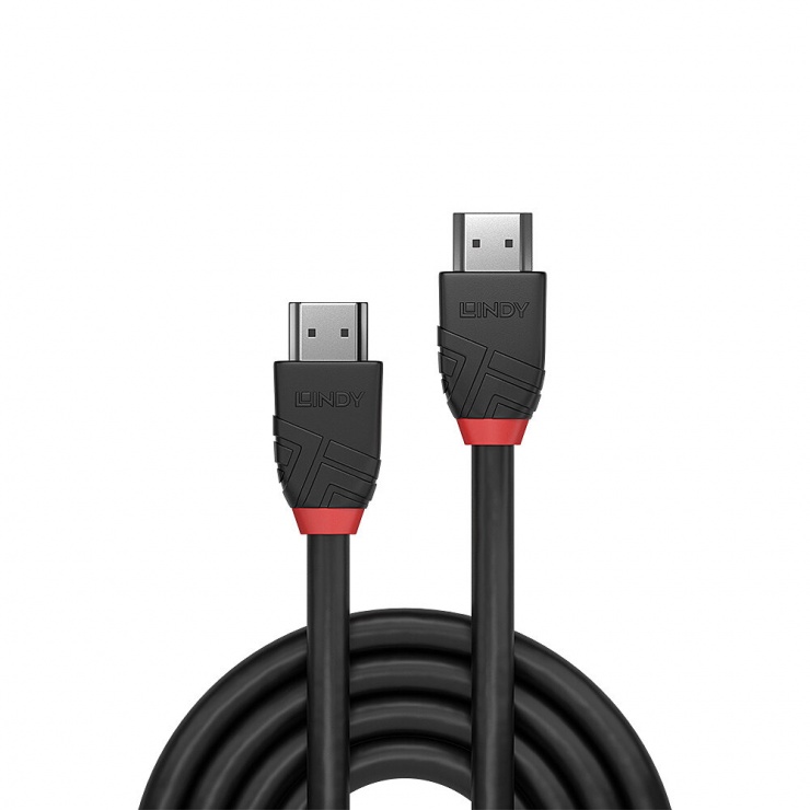 Imagine Cablu HDMI v2.0 4K30Hz Black Line T-T 7.5m, Lindy L36467