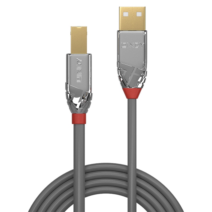 Imagine Cablu USB 2.0 tip A la tip B Cromo Line T-T 3m, Lindy L36643