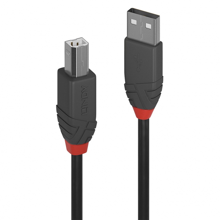 Imagine Cablu de imprimanta USB A la tip B 1m Negru Anthra Line, Lindy L36672