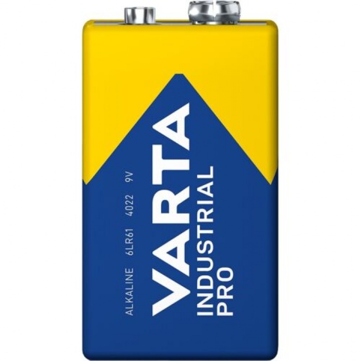 Imagine Baterie alcalina 9V/LR61 Industrial Pro, Varta