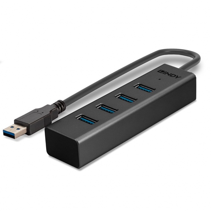 Imagine HUB USB 3.0 cu 4 porturi, Lindy L43324