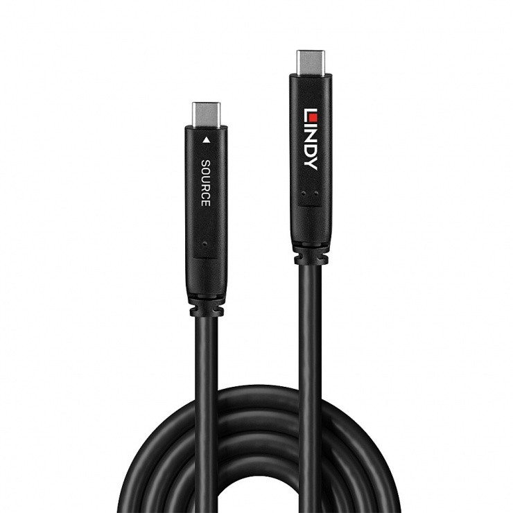 Imagine Cablu hybrid USB 3.2 Gen1 type C 4K30Hz/60W T-T 10m, Lindy L43333