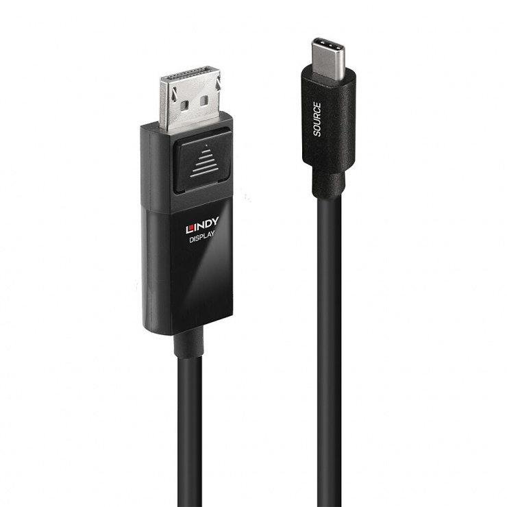 Imagine Cablu USB type C la Displayport 8K60Hz/4K144Hz cu HDR T-T 3m, Lindy L43343
