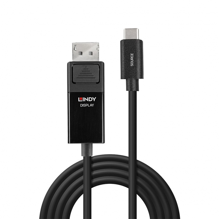 Imagine Cablu USB type C la Displayport 8K60Hz cu HDR T-T 3m, Lindy L43343