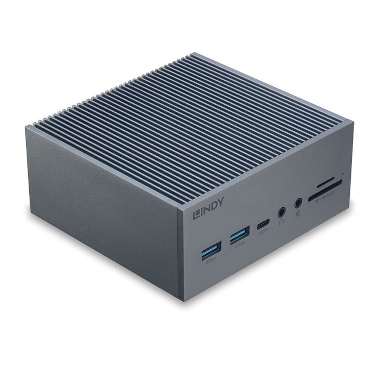Imagine Docking station DST-Pro 100 USB type C la DisplayPort/2 x HDMI 4K60Hz + Gigabit + PD 100W, Lindy L43351