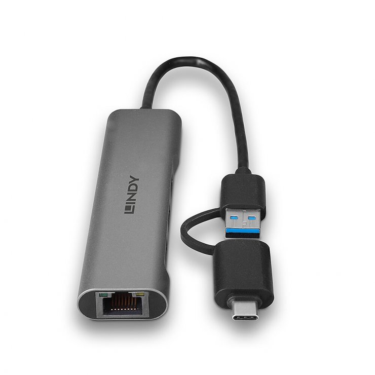 Imagine HUB USB 3.2 Gen1 A+C la 3 x USB-A + Gigabit LAN, Lindy L43379