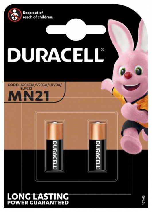 Imagine Set 2 buc baterie alcalina pentru telecomanda auto MN21 12V 23A, Duracell