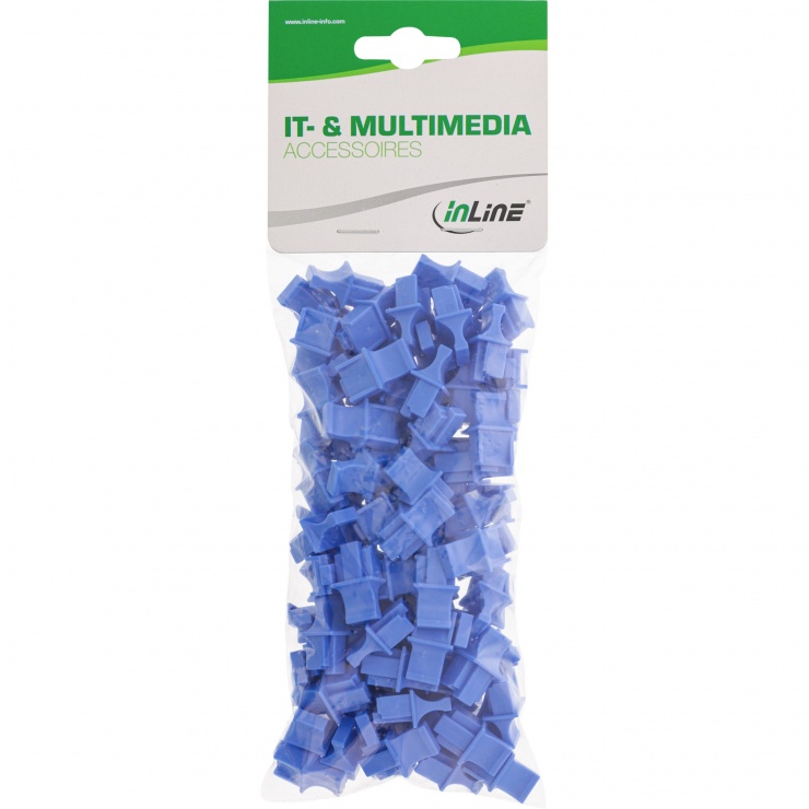 Imagine Set 100 buc protectie impotriva prafului pentru RJ45 Albastru, InLine IL59942D