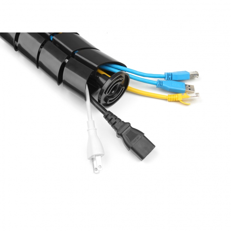 Imagine Organizator cabluri/canal cablu 0.8m Negru, InLine IL59997A