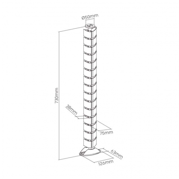 Imagine Organizator cabluri/canal cablu 0.8m Alb, InLine IL59997C