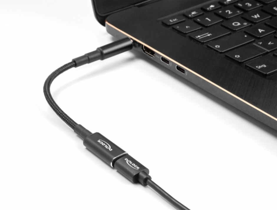 Imagine Adaptor de incarcare laptop USB type C la 5.5 x 2.5 mm M-T 0.15m, Delock 60040