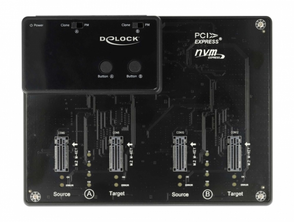 Imagine Docking station pentru 4 x M.2 NVMe PCIe SSD cu functie de clona, Delock 64124