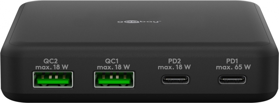 Imagine carcator priza GaN cu 2 x USB-A + 2 x USB type C 65W, Goobay G61772