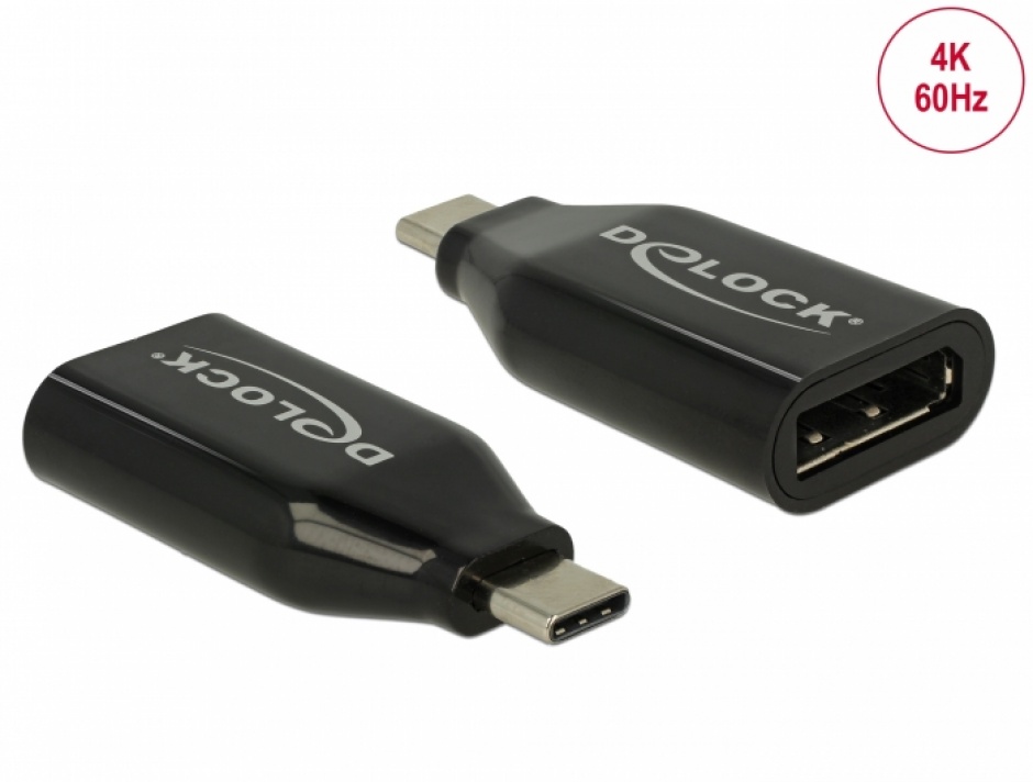 Imagine Adaptor USB-C la Displayport (DP Alt Mode) 4K 60Hz HDR T-M, Delock 64151