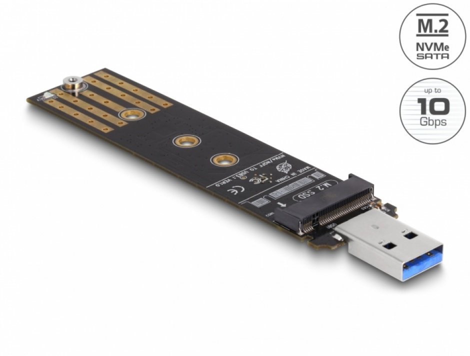 Imagine Adaptor Combo USB 3.2 Gen2-A la SSD M.2 NVMe PCIe/SATA, Delock 64197