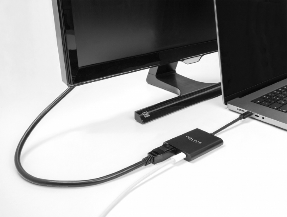 Imagine Adaptor USB type C la Displayport  (DP Alt Mode) 8K60Hz HDR + PD 60W, Delock 64202