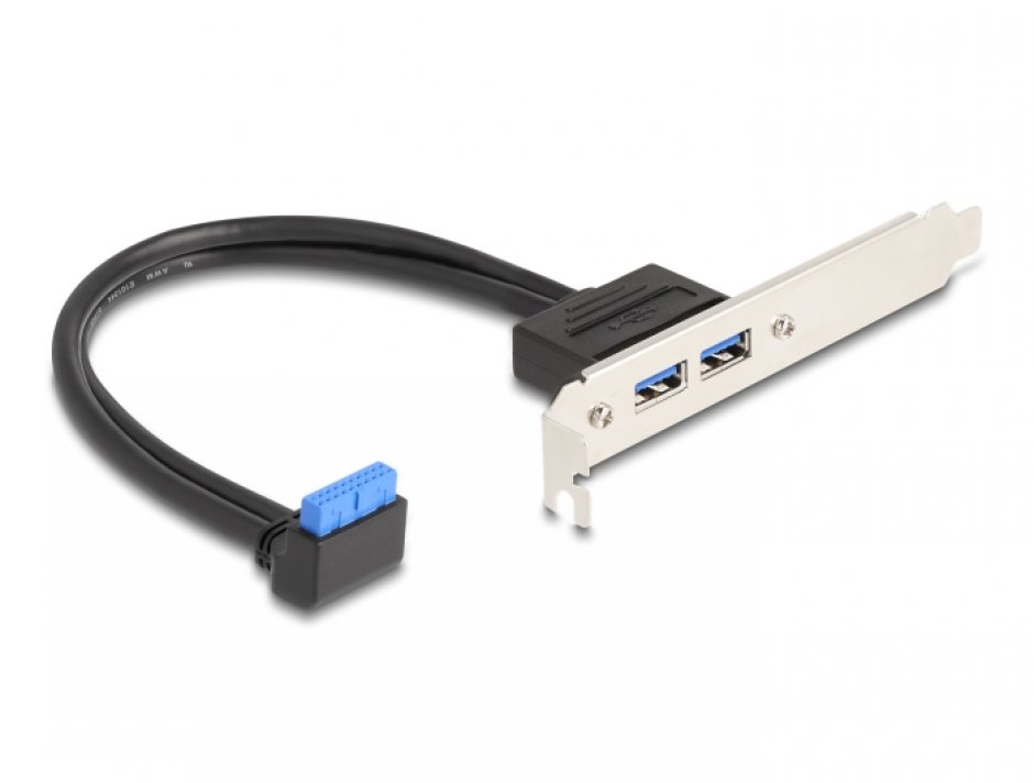 Imagine Bracket USB 3.2 pin header la 2 x USB-A 0.5m, Delock 83015