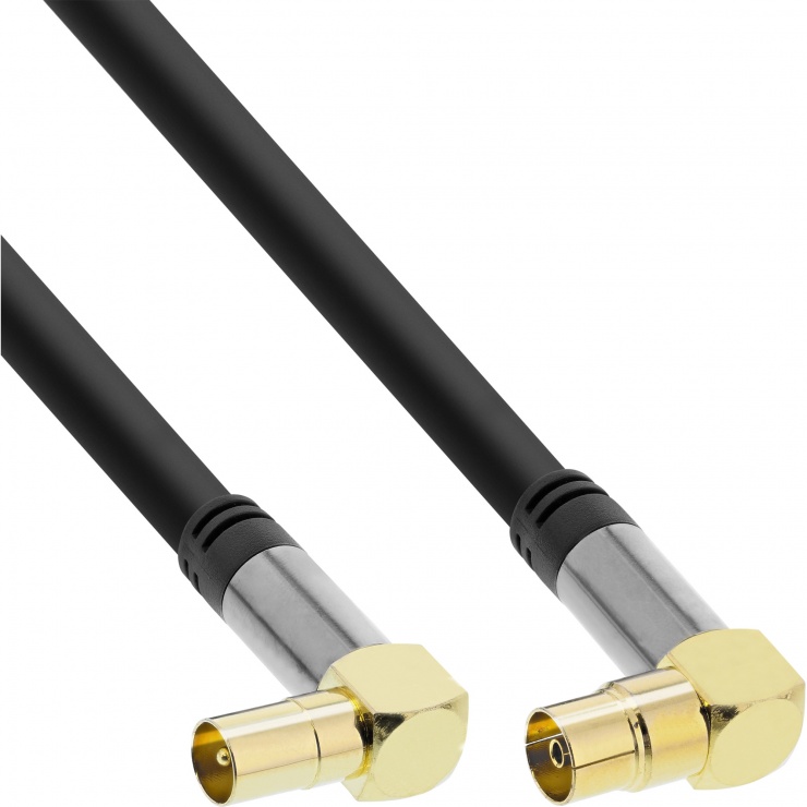 Imagine Cablu antena coaxial Premium T-M 110dB unghi 90 grade 10m, InLine IL69210G