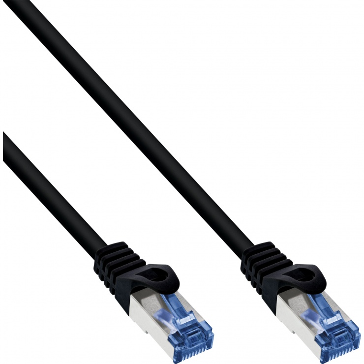 Imagine Cablu de retea RJ45 de exterior SFTP Cat.6A 15m Negru, InLine IL72815S