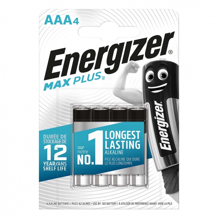 Imagine Set 4 buc baterie alkalina Max Plus AAA/LR3, Energizer E301321400