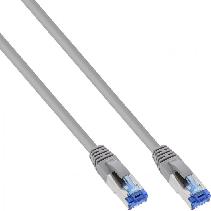 Imagine Cablu de retea RJ45 S/FTP PiMF Cat.6A LSOH 0.25m Gri, InLine IL76821