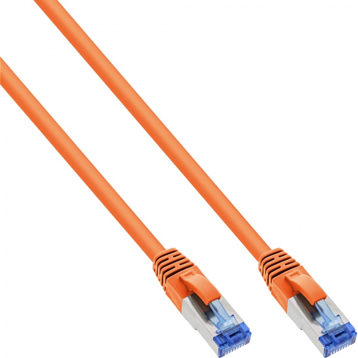 Imagine Cablu de retea RJ45 Cat.6A SFTP PiMF 0.5m Orange, InLine IL76850O