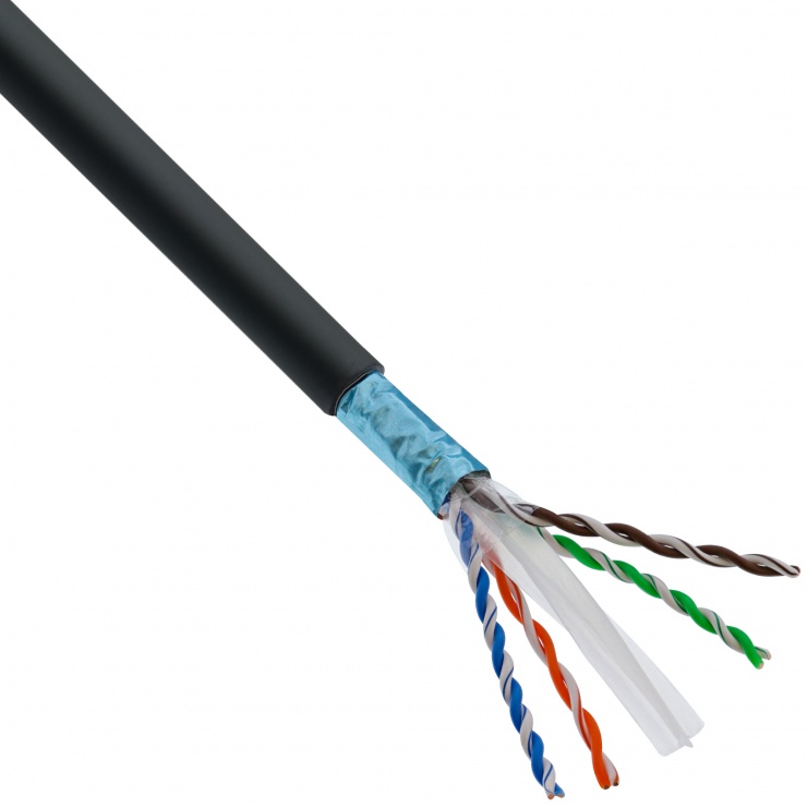 Imagine Cablu de retea RJ45 UTP cat.6A LSOH 50m Negru, InLine 77850S