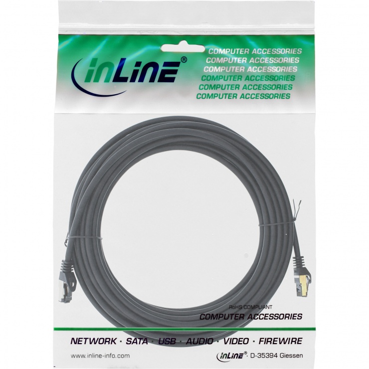 Imagine Cablu de retea RJ45 S/FTP PiMF Cat.8.1 LSOH 15m Negru, InLine IL78815S