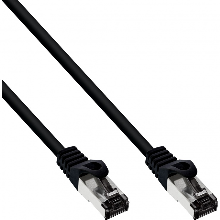 Imagine Cablu de retea RJ45 S/FTP PiMF Cat.8.1 LSOH 0.5m Negru, InLine IL78850S