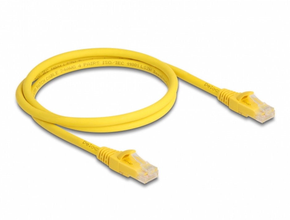 Imagine Cablu de retea RJ45 6A UTP Fast Tracing 5m Galben, Delock 80104