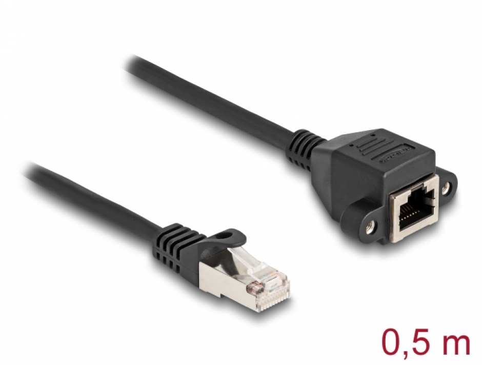 Imagine Cablu prelungitor SFTP RJ50 T-M 0.5m, Delock 80192